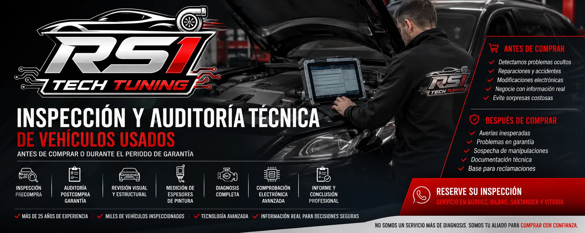 Inicio 1 Inspección y auditoría técnica de vehículos usados con diagnosis y revisión electrónica