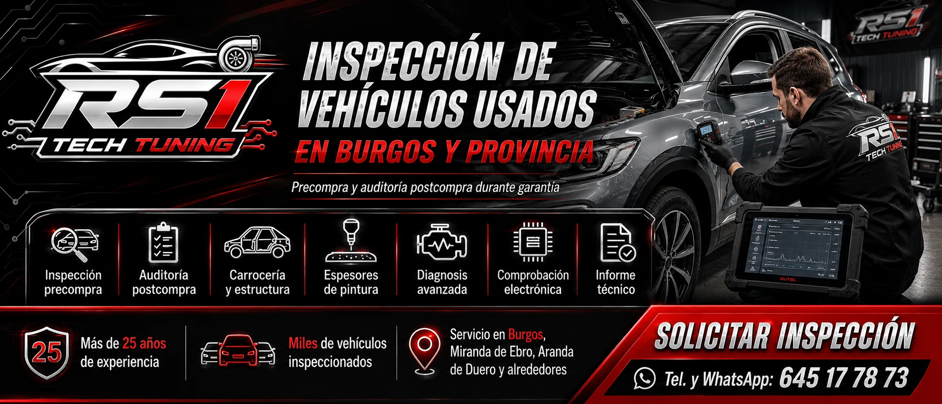 Inspección vehículos usados Burgos 1 Inspección de vehículos usados en Burgos con diagnosis, medición de pintura y auditoría electrónica