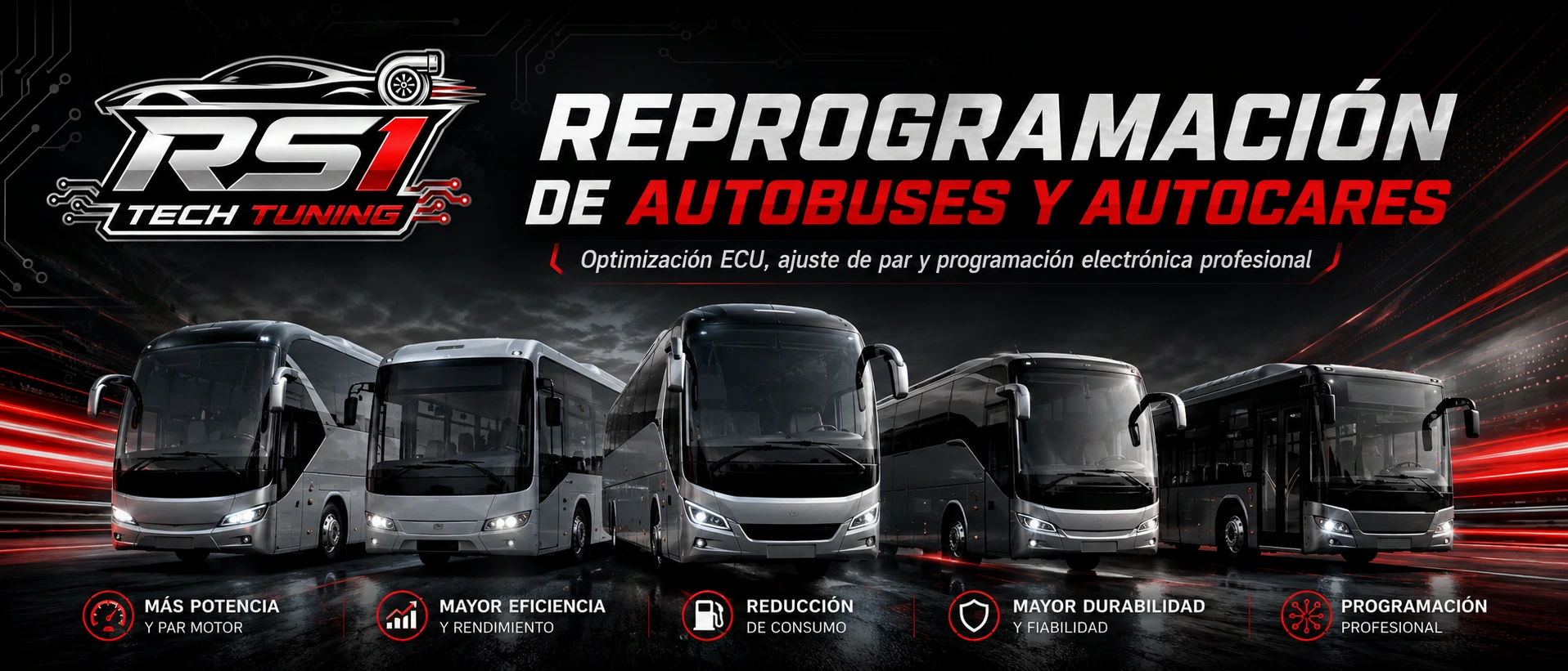 Reprogramación de autobuses y autocares con optimización ECU, ajuste de par y programación electrónica profesional