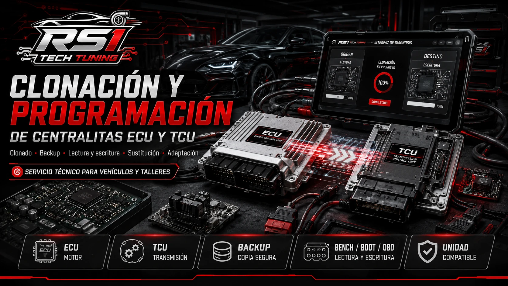 Clonación y programación de centralitas ECU y TCU para vehículos y talleres