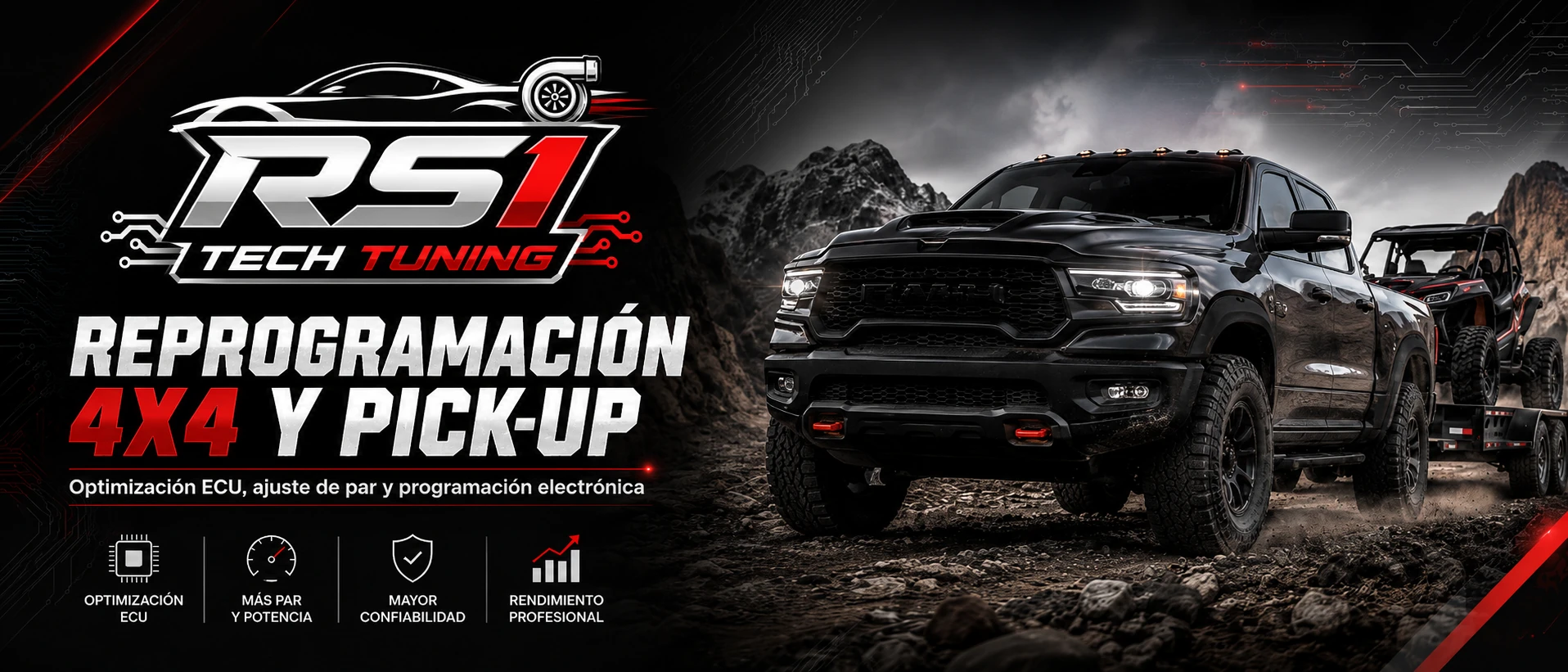 Reprogramación 4x4 y pick-up con optimización ECU y ajuste de par