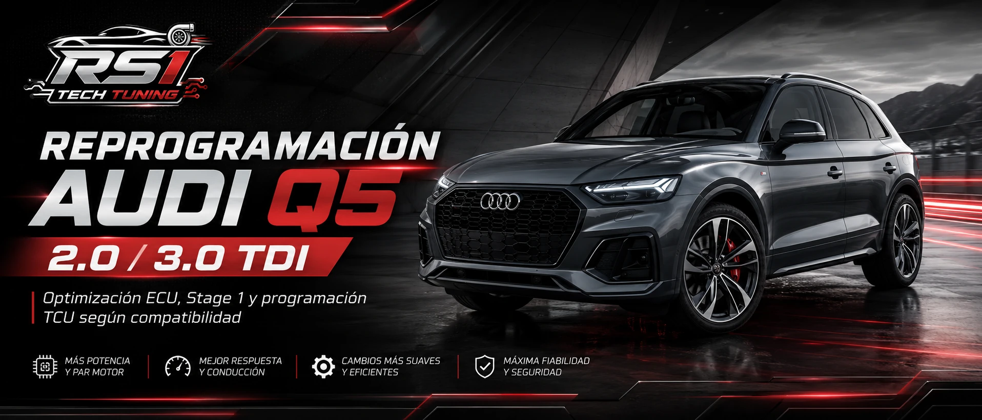 Reprogramación Audi Q5 2.0 y 3.0 TDI con optimización ECU y programación TCU
