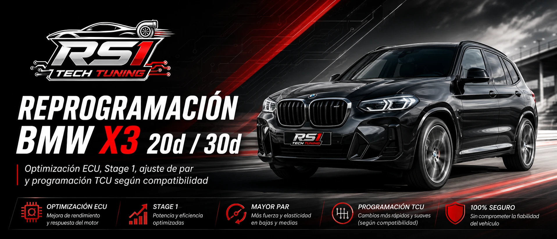 Reprogramación BMW X3 20d y 30d con optimización ECU y programación TCU