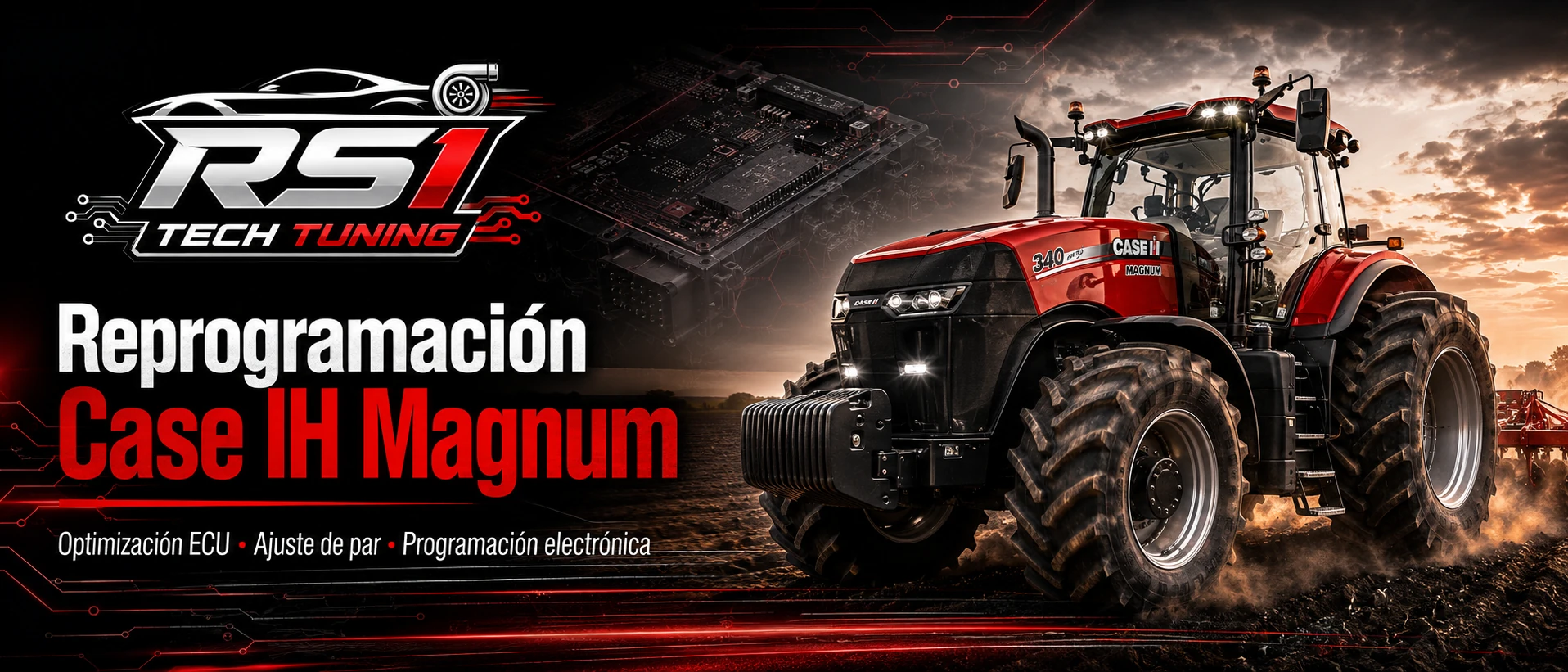 Reprogramación Case IH Magnum con optimización ECU y ajuste de par