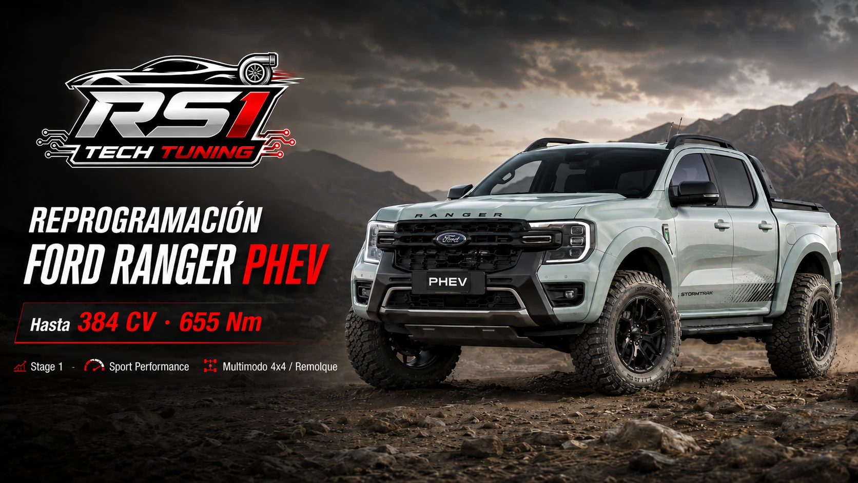 Reprogramación Ford Ranger PHEV con Stage 1 Sport Performance y Multimodo 4x4