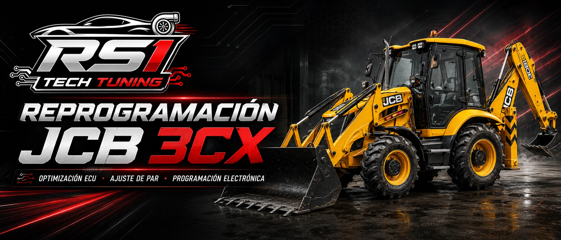 Reprogramación JCB 3CX con optimización ECU y ajuste de par