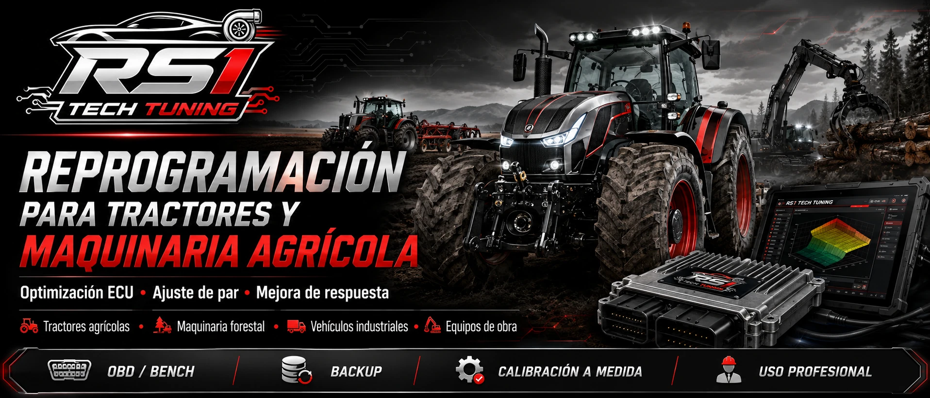 Reprogramación de tractores y maquinaria agrícola con optimización electrónica ECU