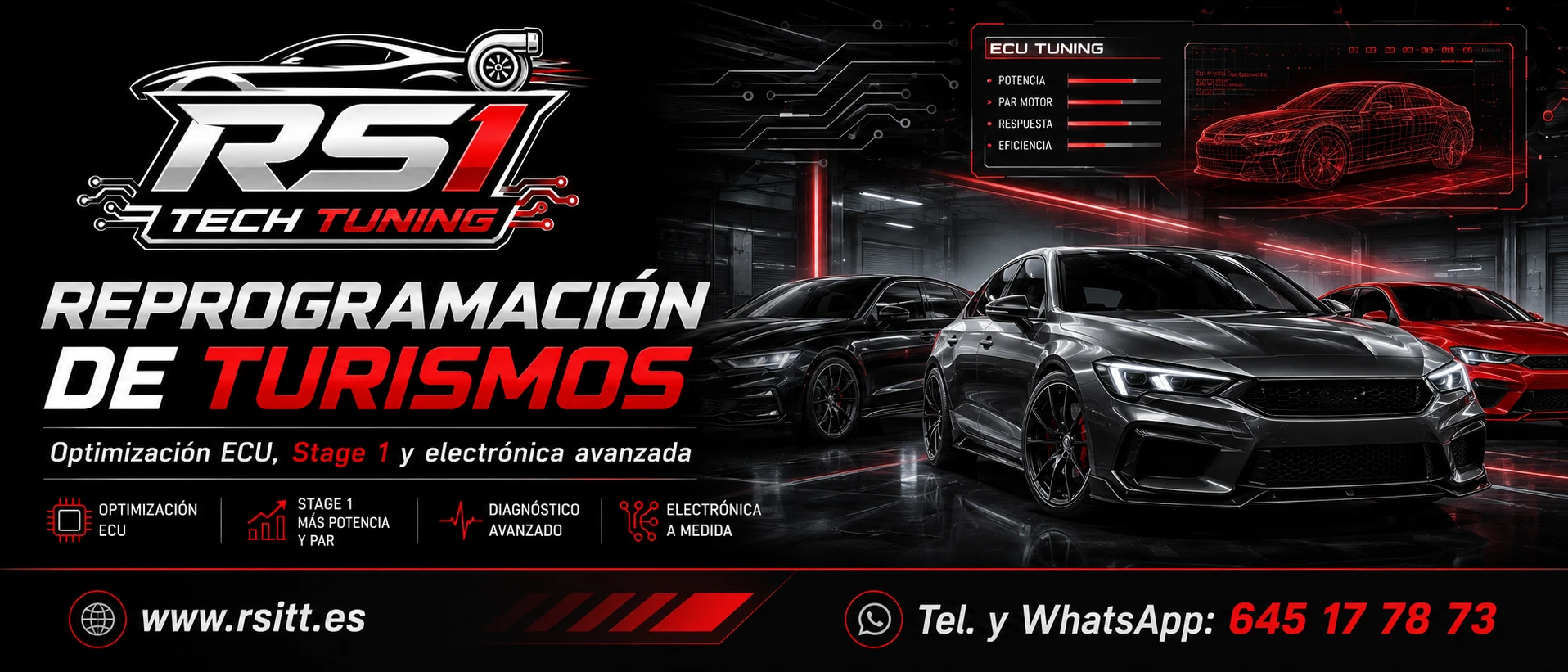 Reprogramación de turismos con optimización ECU y Stage 1